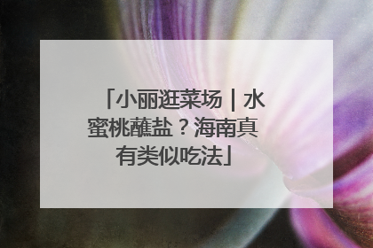 小丽逛菜场｜水蜜桃蘸盐？海南真有类似吃法